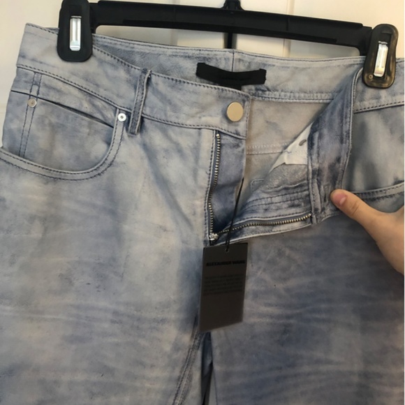 NWT Alexander Wang Indigo Cropped Leather Pants sz 0 - Picture 3 of 8